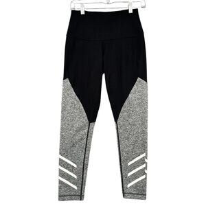 Zella Black Grey High Waisted Color Block Active Leggings Womens Size Small‎